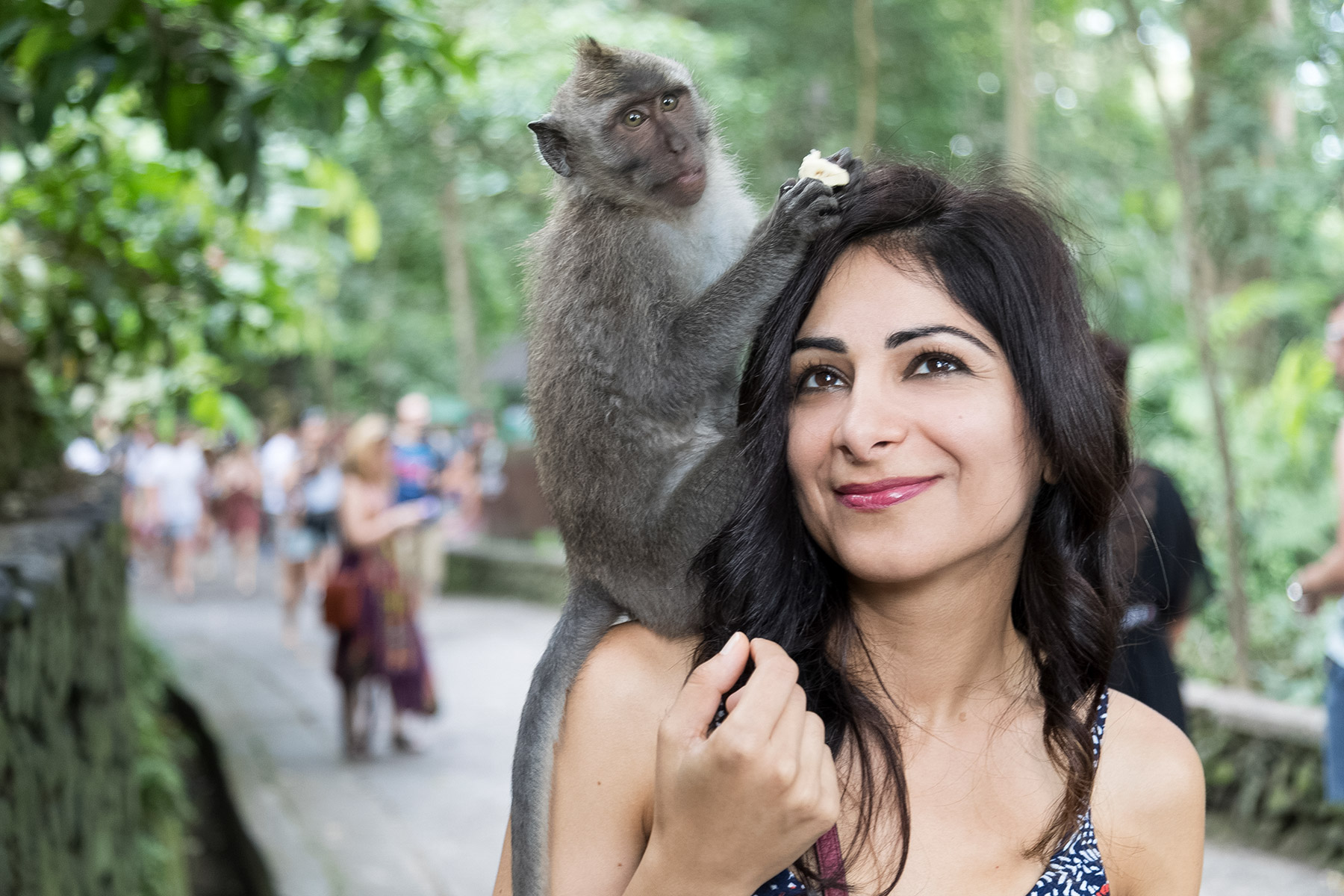 Woman with a Macaque